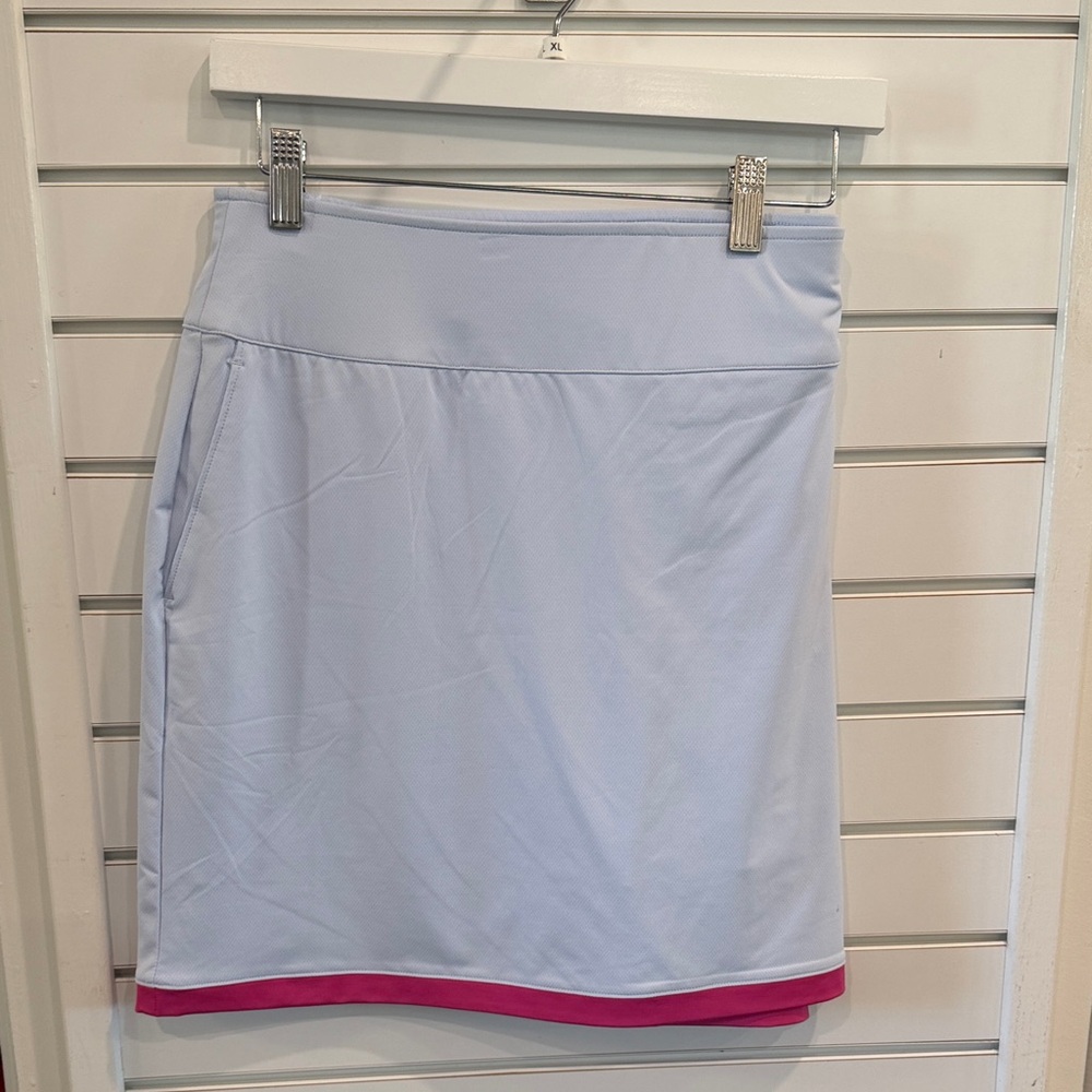 Fairway & Greene Light Blue Active Skort with Pink Trim
